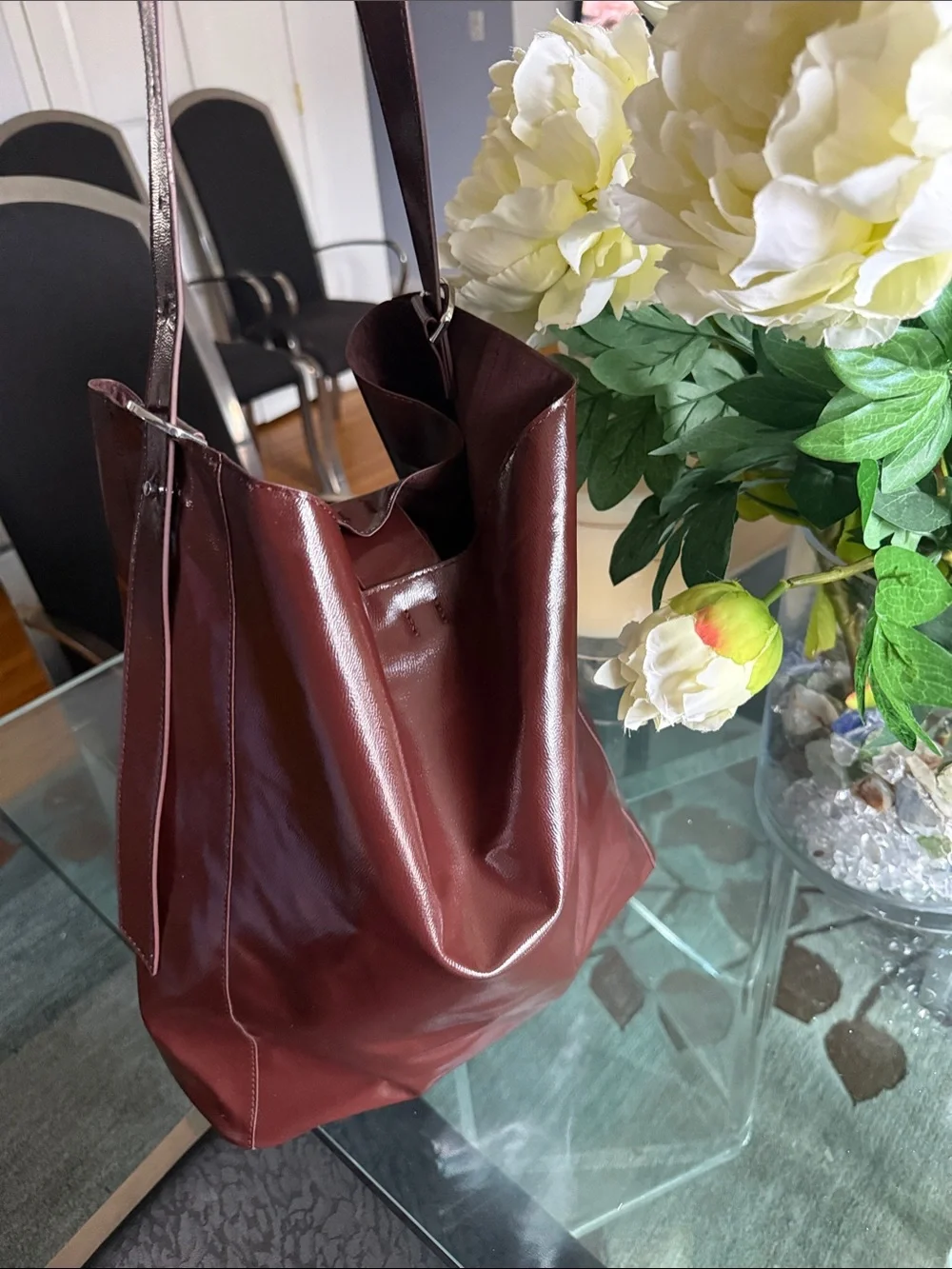 ZARA TOTE  — WINE RED